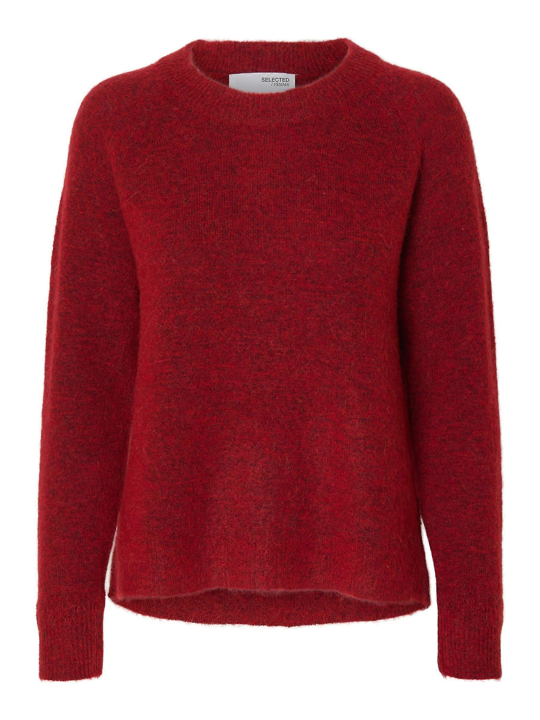 Damen SELECTED Strickpullover Rundhals Feinstrick Wollpullover SLFLULU