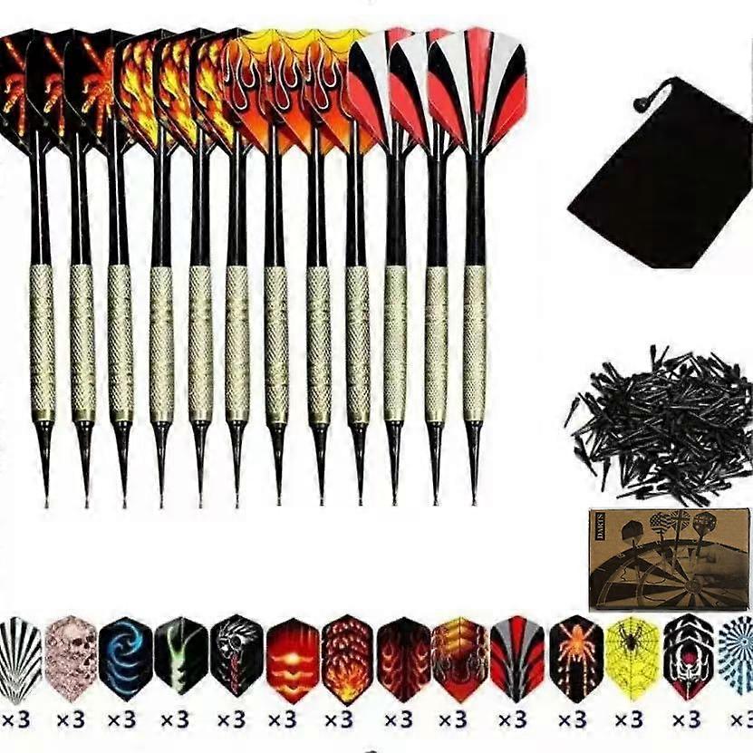 Safety soft electronic dart set Halloween 12 darts + 42 dart blades + 100 dart tips + bag