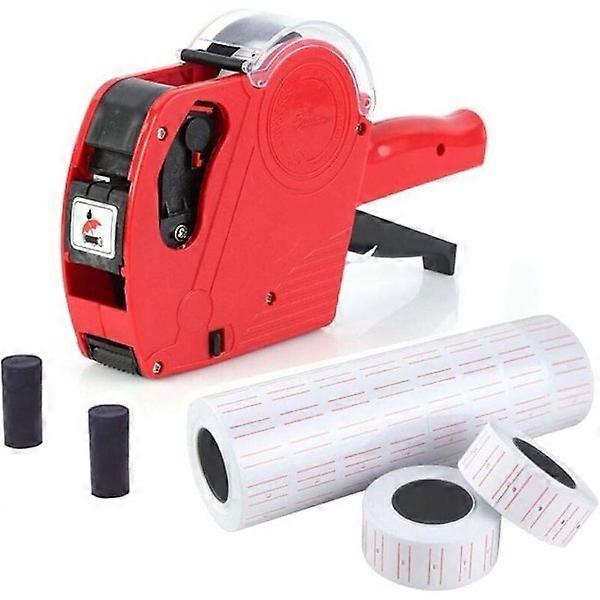 Price Labeler 1 Line 8 Characters Price Tag Gun with 8 Label Rolls and 2 Ink Cartridges