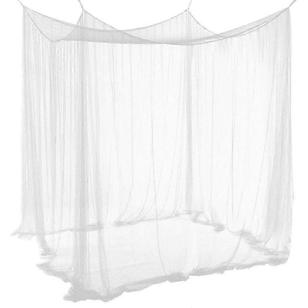 Beautiful White Polyester Fabric Bed Canopy & Mosquito Net - Elegant Size for Double Bed 210 x 190 x 240 cm