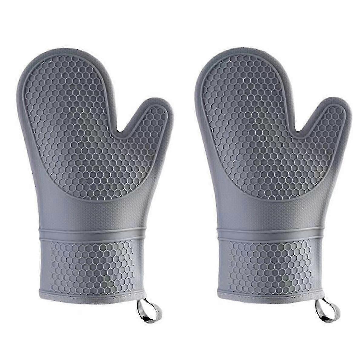 Grip Heat and Slip Resistants Silicone Oven Mitts Set, Waterproof, , Thick Gloves for Cooking Kitch