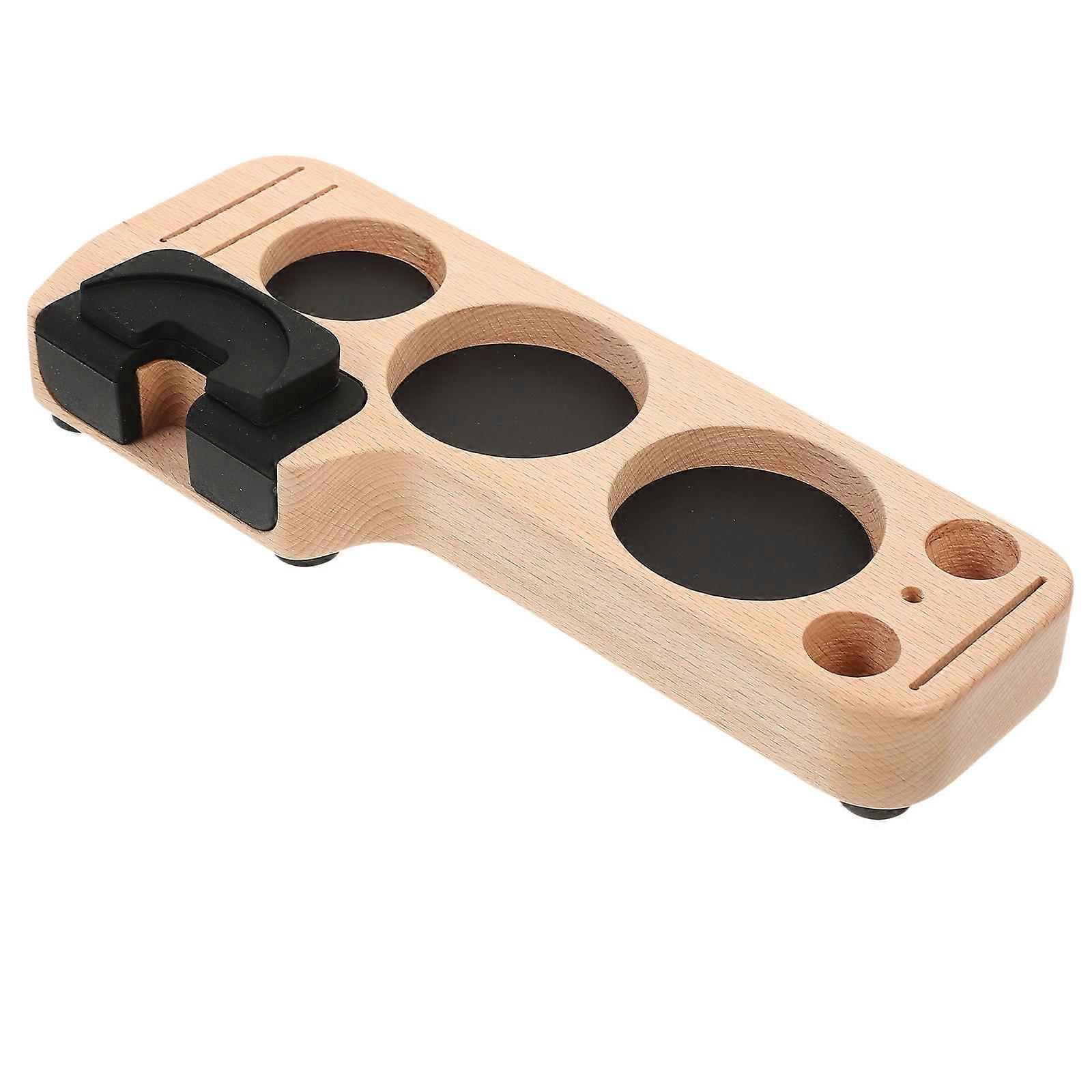 Wooden Tamper Stand with Silicone Base for Home Use Coffee Machine Accessories Assorted Color