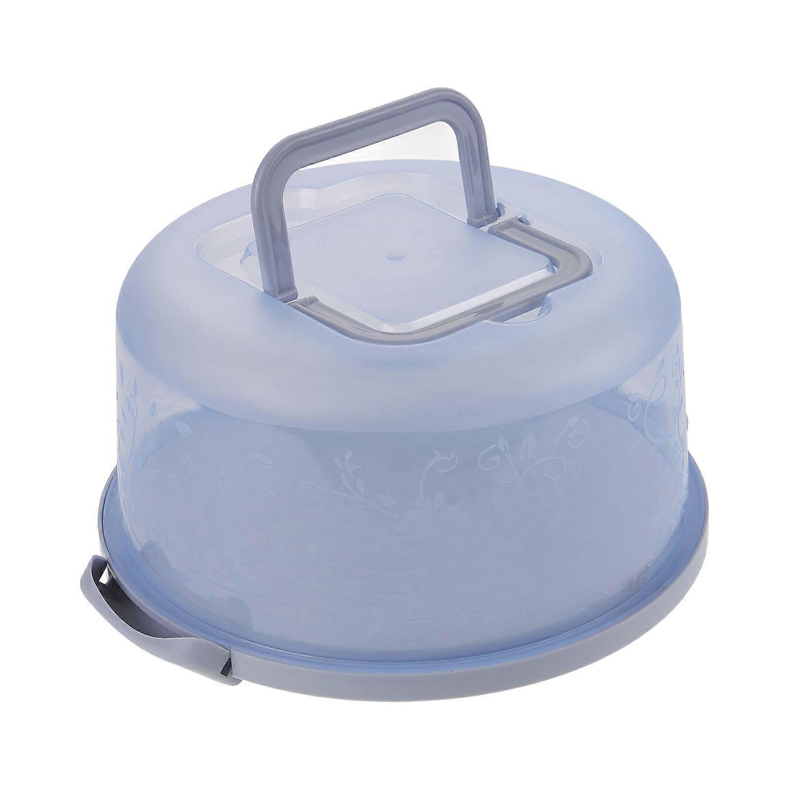 Cupcake Containers Cake Carrier Portable Baking Tool Round Blue 25.00X25.00X13.00CM Showcase Cakes 1Pack