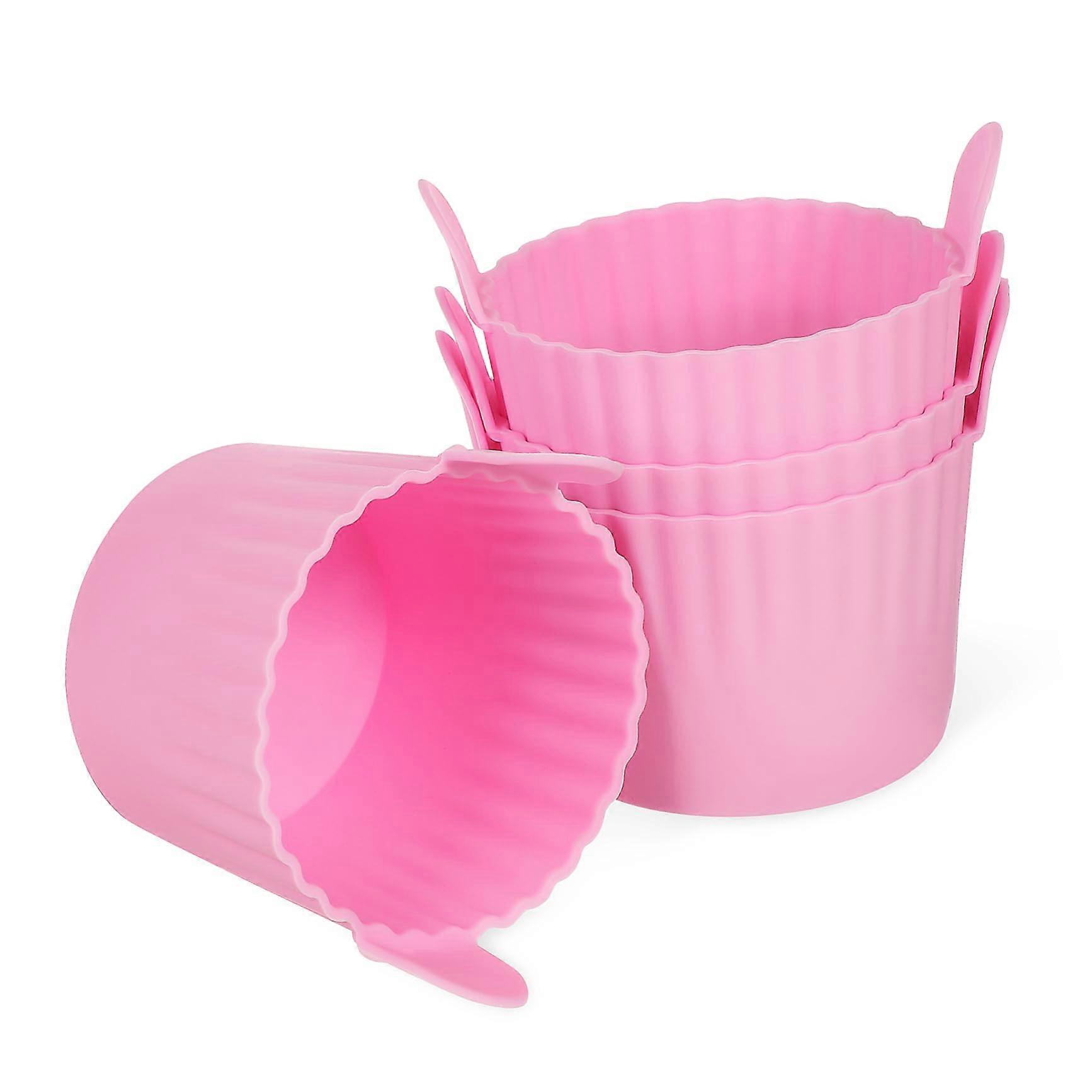 Silicone Muffin Cups 4-Pack Reusable Baking Molds for Air Fryer Muffins Cupcakes Cookies Non-Stick Flexible Design