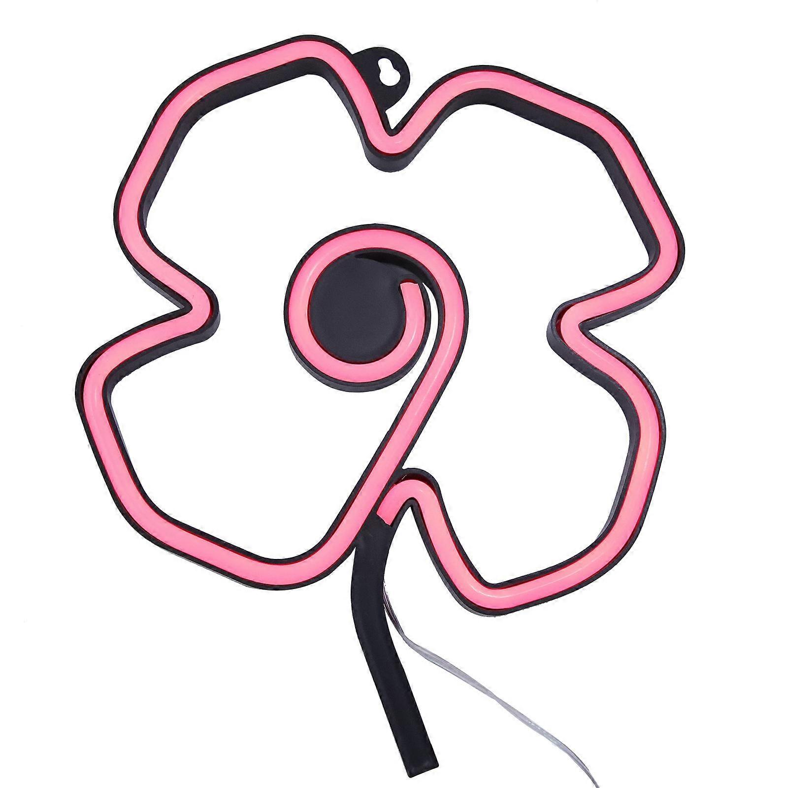 Black Rose Neon Sign Decorative Light For E-sports Game Room Indoor Use 28x23cm 1Pcs