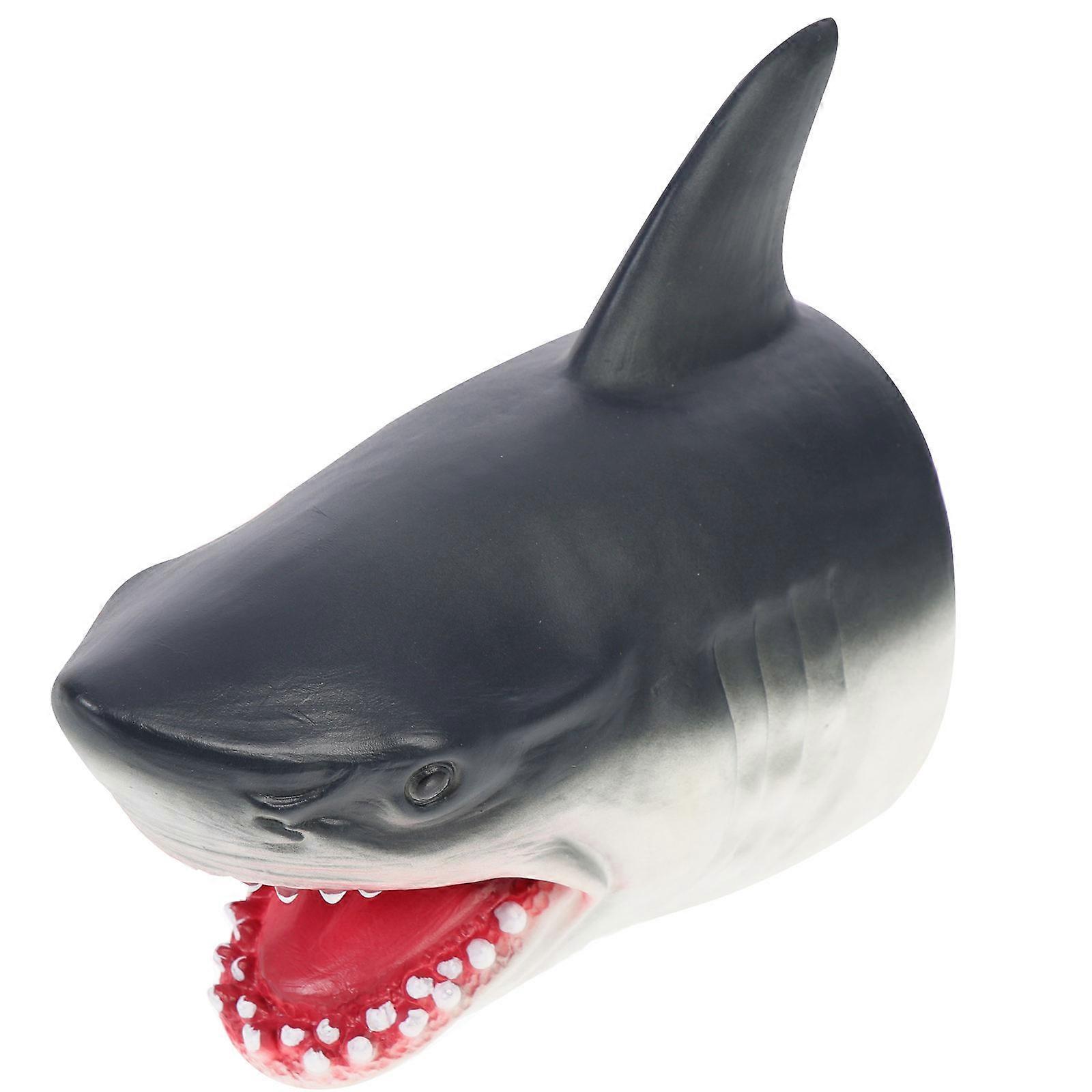 Shark Hand Puppet Toy for Kids Playing Made of Vinyl Black Color Great for Interactive Storytelling 12.5 inches