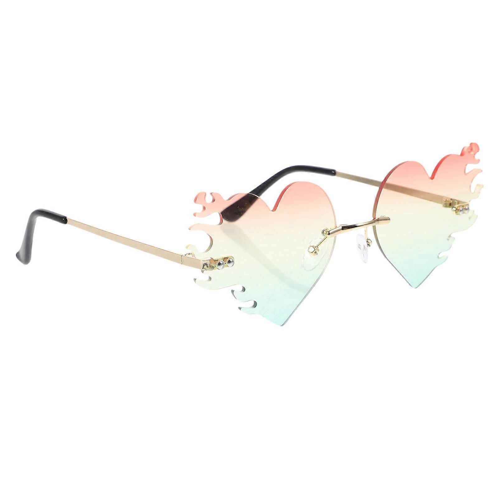 Heart Shaped Frameless Sunglasses for Men & Women – Durable, Unique, and Stylish Eyewear for Beach, Parties, and Eye Catching Fashion Occasions