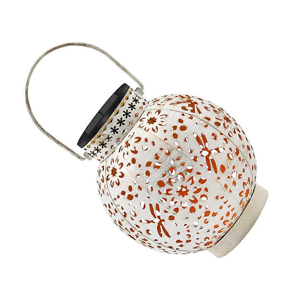 Solar Hanging Lantern with Carved Design – Portable Outdoor Garden Light for Camping and Patio Use