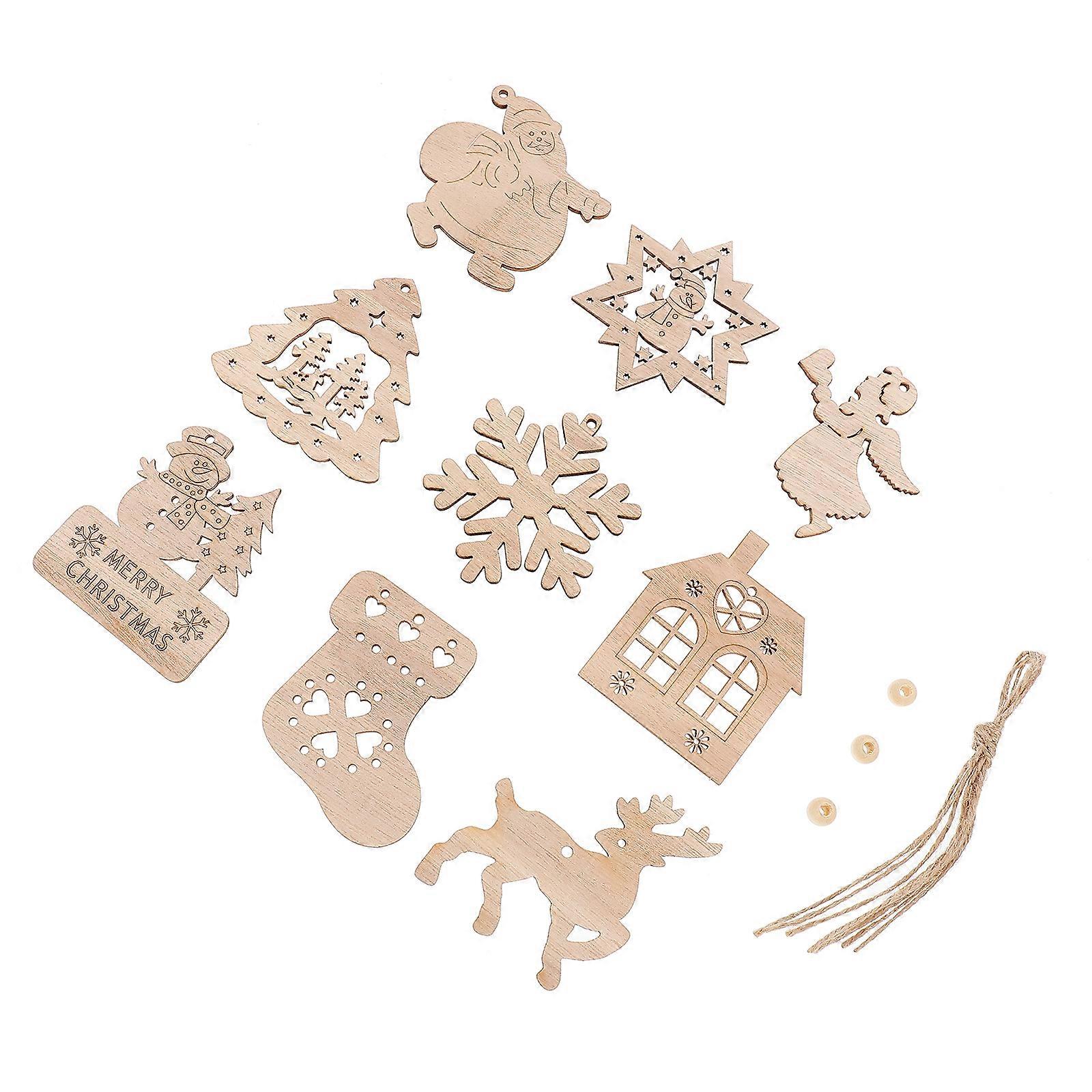 工芸愛好家のための未完成の木製ドローイングペンダントユニークな季節の装飾8x7.6cm 1セット