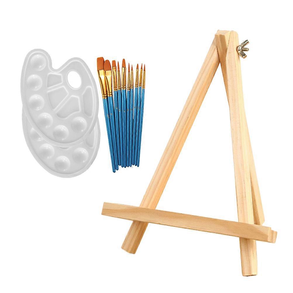 Artist Easel Set with Paint Brush and Palette Includes 12pcs Brushes for Placing Pictures