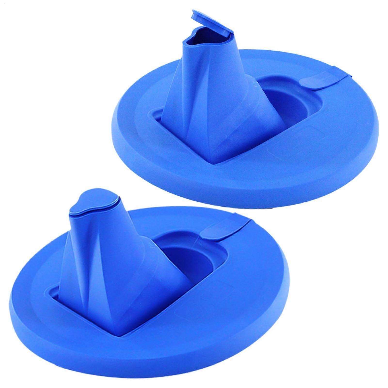 Paint Can Spout Universal Fit Secure Seal With Built In Nozzle Prevents Spills Drips Dirt Blue 2 Pack Storage Accessory