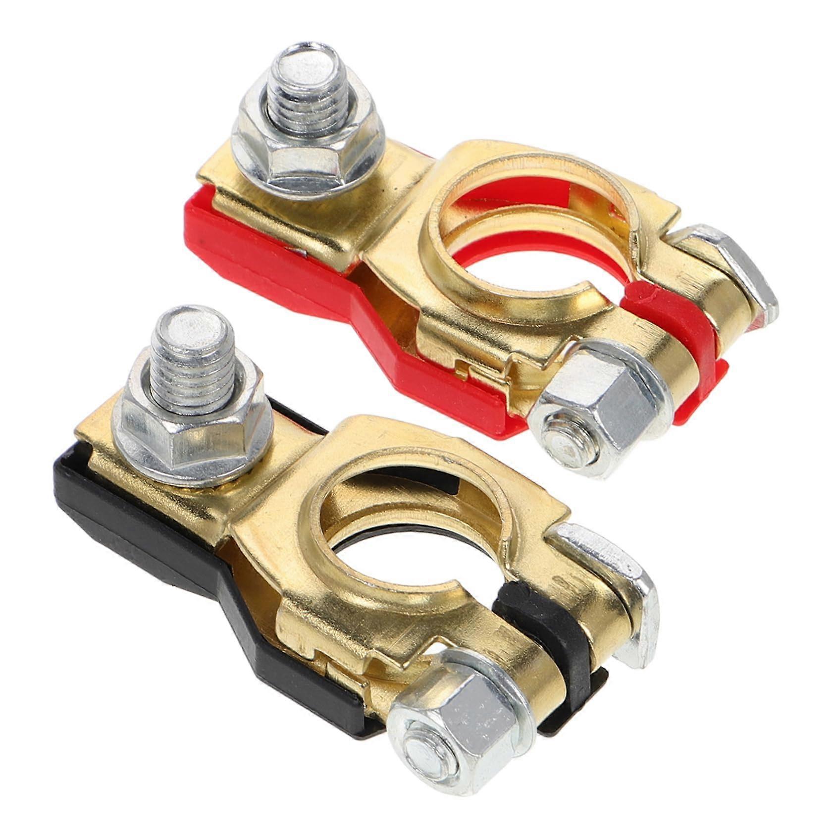 Battery terminals made of pure copper, terminal connectors with protective cover, minimalist Japanese design, easy installation.
