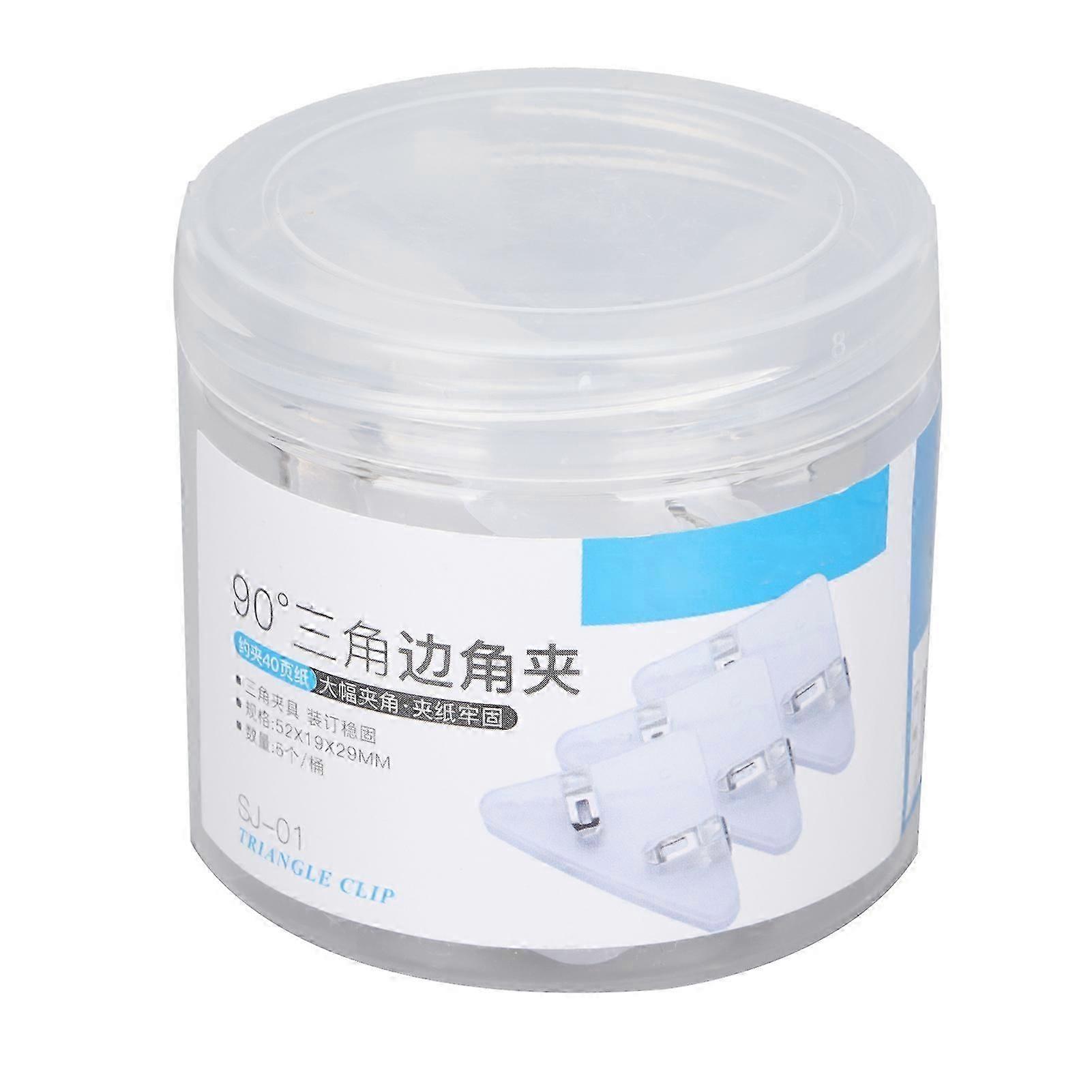 5pcs Paper Clips Triangular Portable Durable Fixing Tool for Test Paper Notes DocumentsTransparent