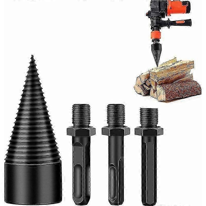 For 45mm Log Splitter - Safe Wood Splitter, Log Splitter for Wood Splitting, Wood Drill for Firewood Machine (Hex+Square+Round), Heavy-Duty Log Splitt