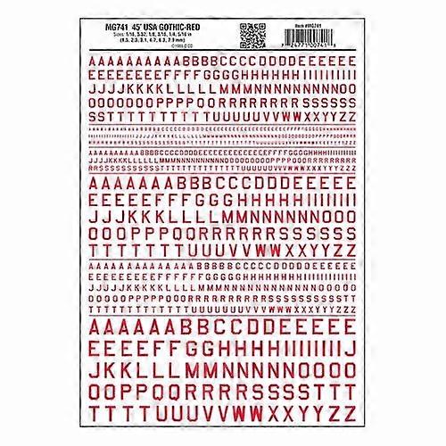 Woodland scenics WMG741 45 USA Gothic Red Dry transfer Suitable for several scales Spares Scale model