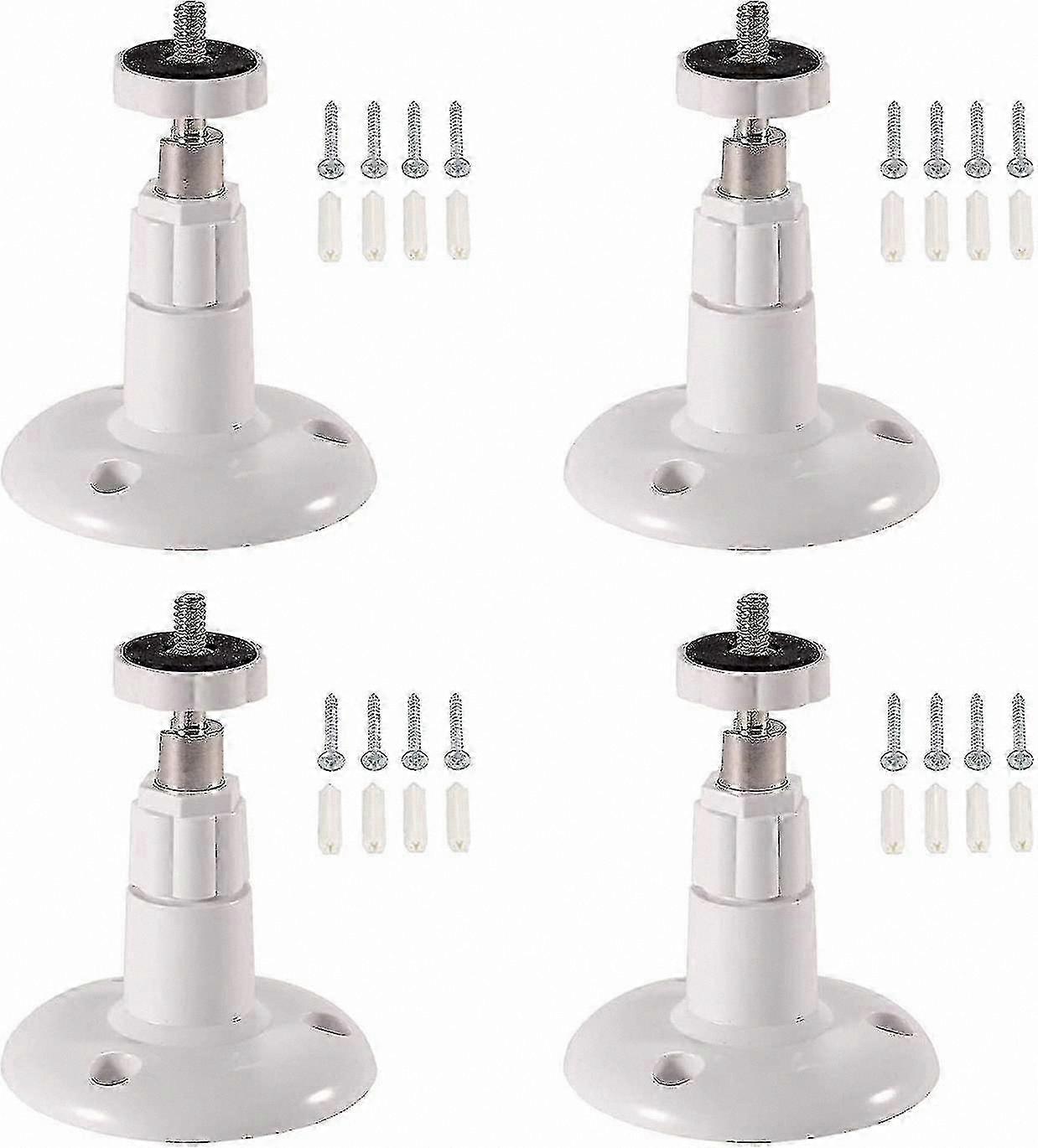 4-Pack Adjustable Security Camera Mounts for Indoor/Outdoor Use, 360° Rotation Wall/Ceiling Bracket Setup