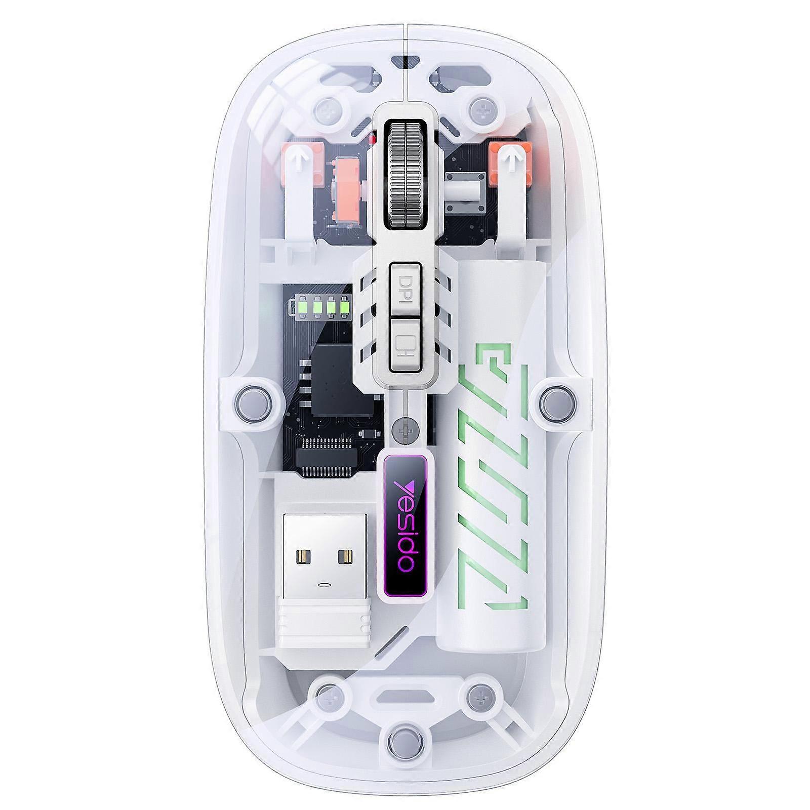 Transparent Bluetooth Dual Mode Wireless Mouse KB29 (White)