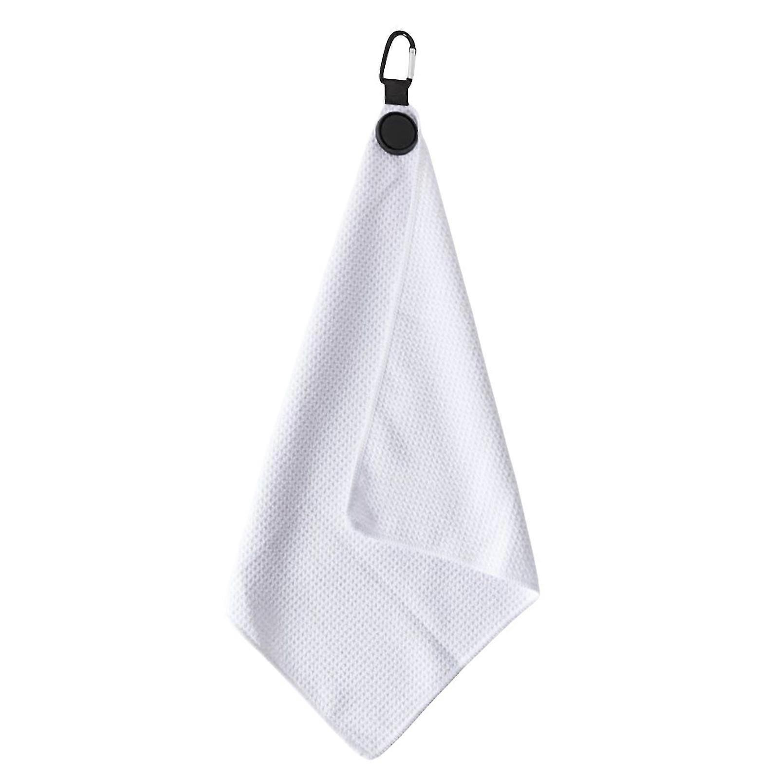 マイクロファイバーゴルフヘッドクリーニングタオル、バックルフック付き吸水ワイプ