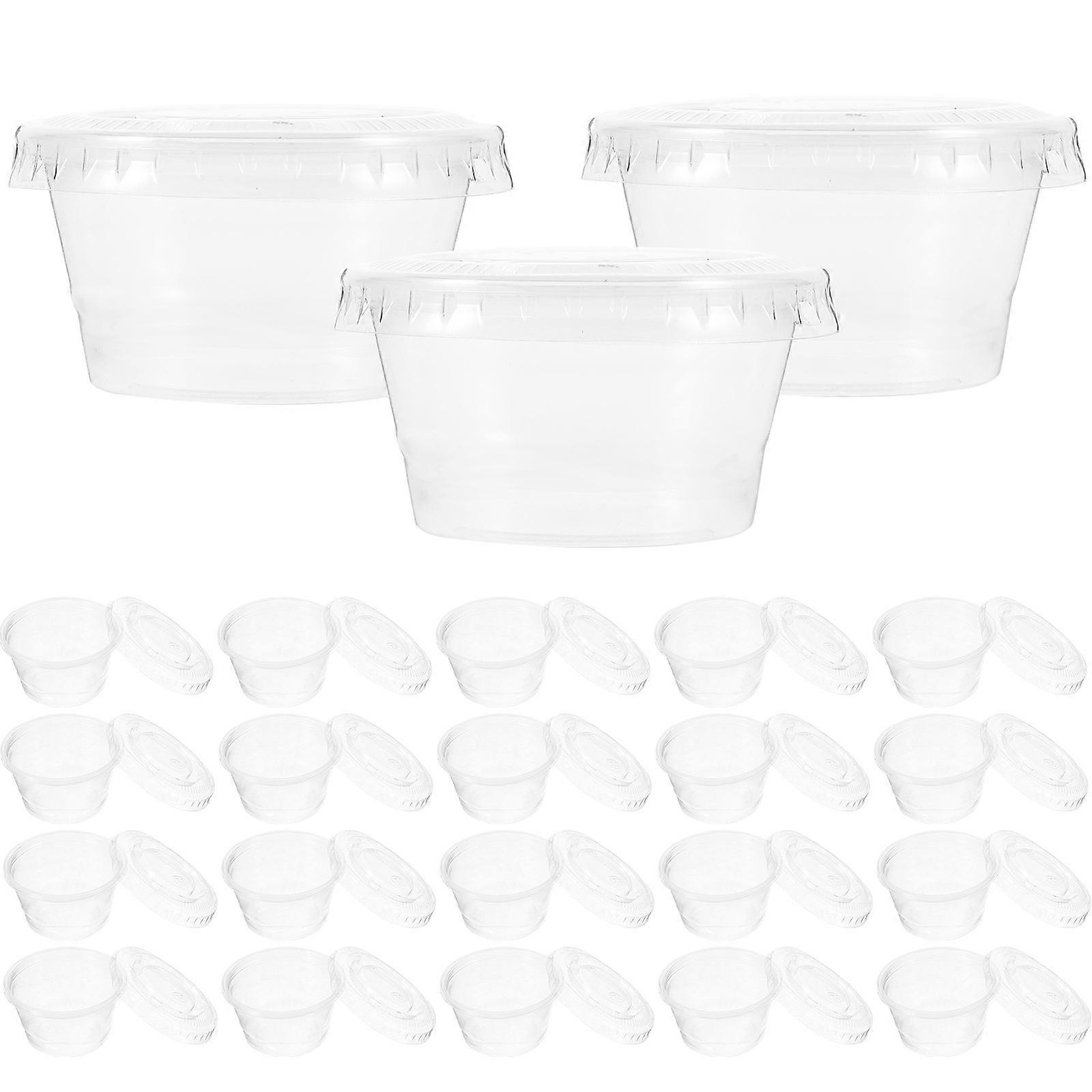 Sauce Container with Lid 100Pcs Transparent PP Material Stackable Storage Kitchen Gadget