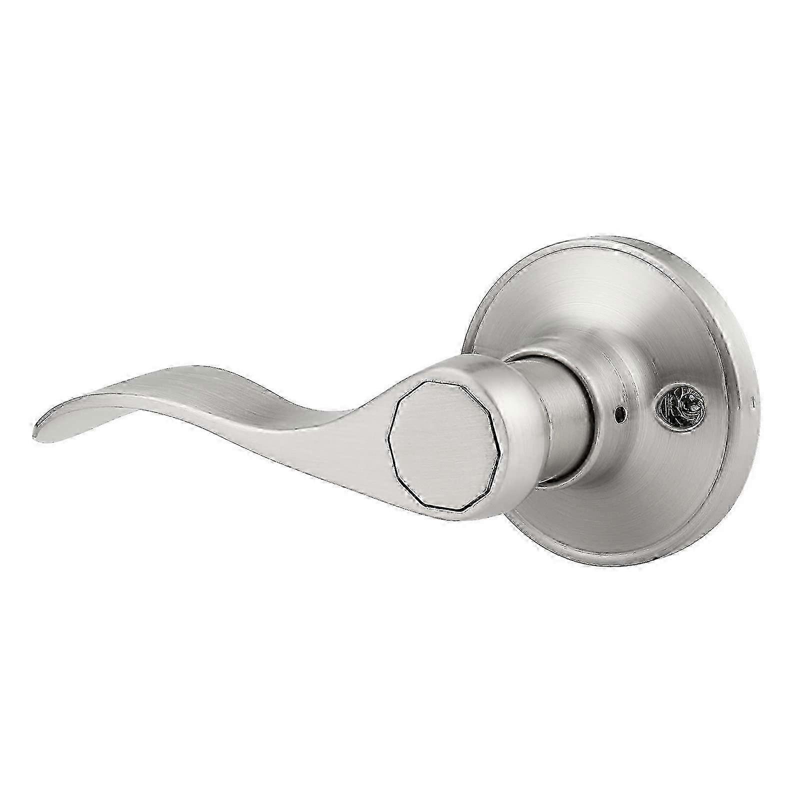 Brushed Nickel Single Side Dummy Lever Handle for Closet Push/Pull, Left Handed Non-Locking