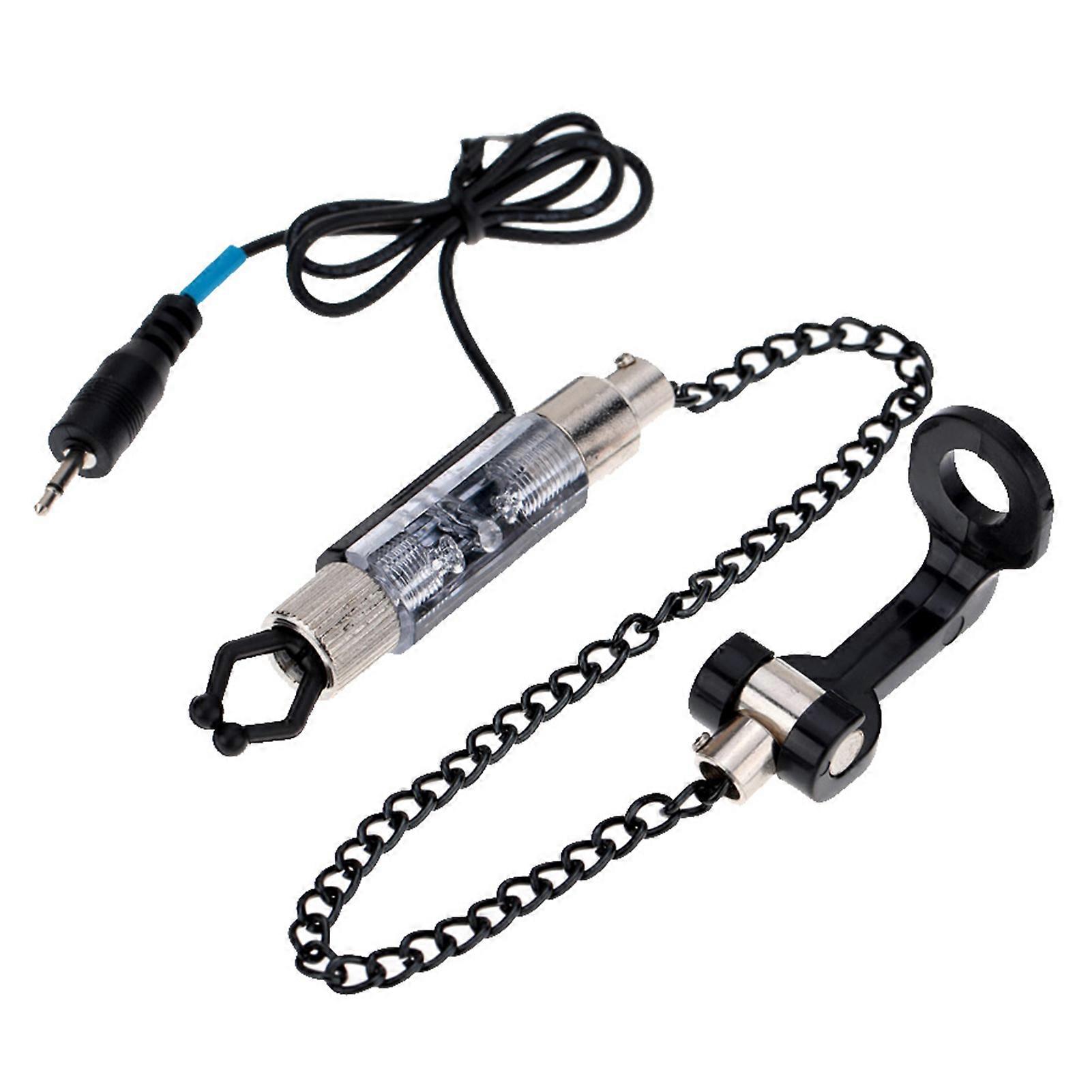 Iron Fishing Bite Alarm with LED Indicator, Chain Hanger Swinger Fishing Alert for Night and Day Fishing Sensitivity Adjustment