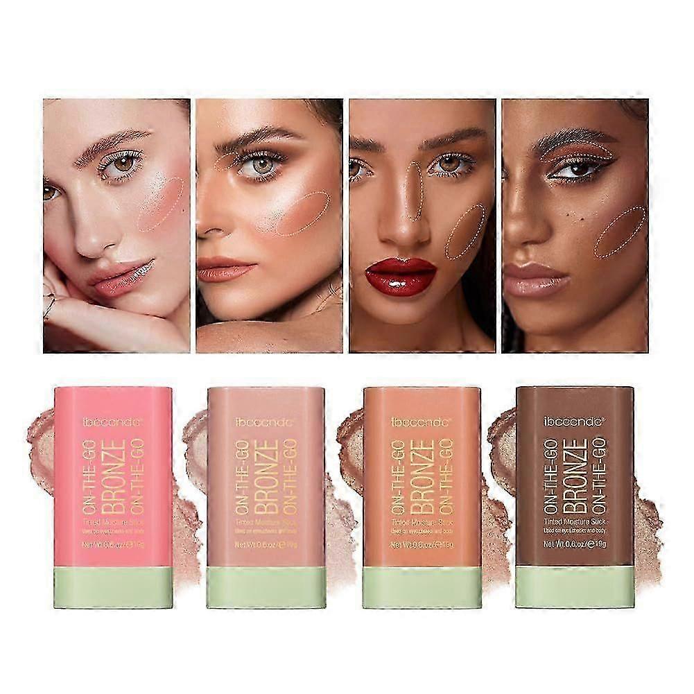 Natural Matte Cream Contour Sticks for Cheeks, Eyes, and Lips, Waterproof and Non-Greasy