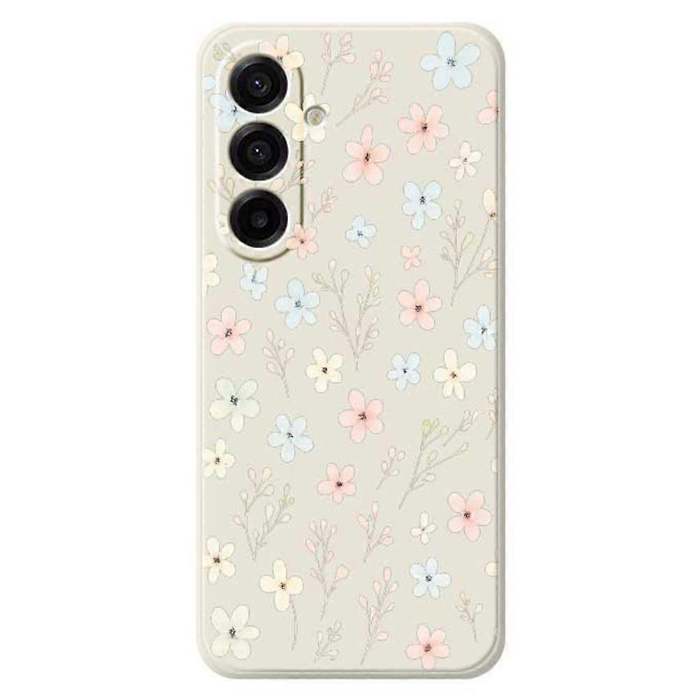 For Samsung Galaxy A17 5G Case Small Flower Branches Pattern Printing Straight Edge TPU Phone Back Cover