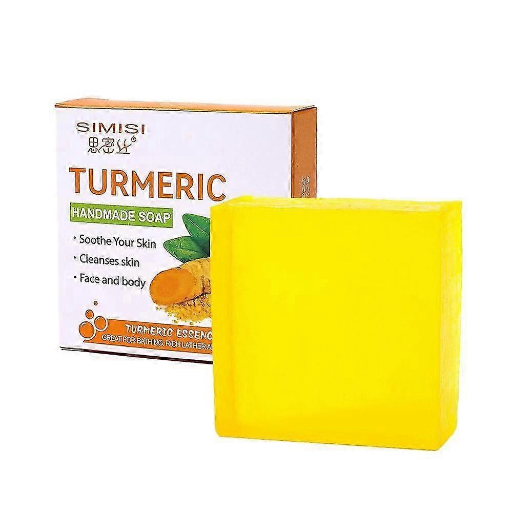 80G(A)$Turmeric ginger essential oil soap handmade soap cleansing and moisturizing 80G