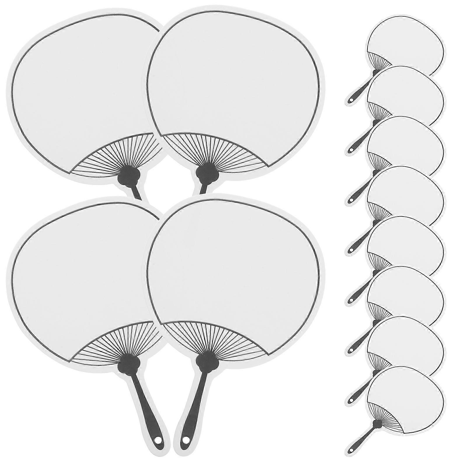 Fan Shape Blank Bookmarks for DIY with Hole 12Pcs White Paper Markers