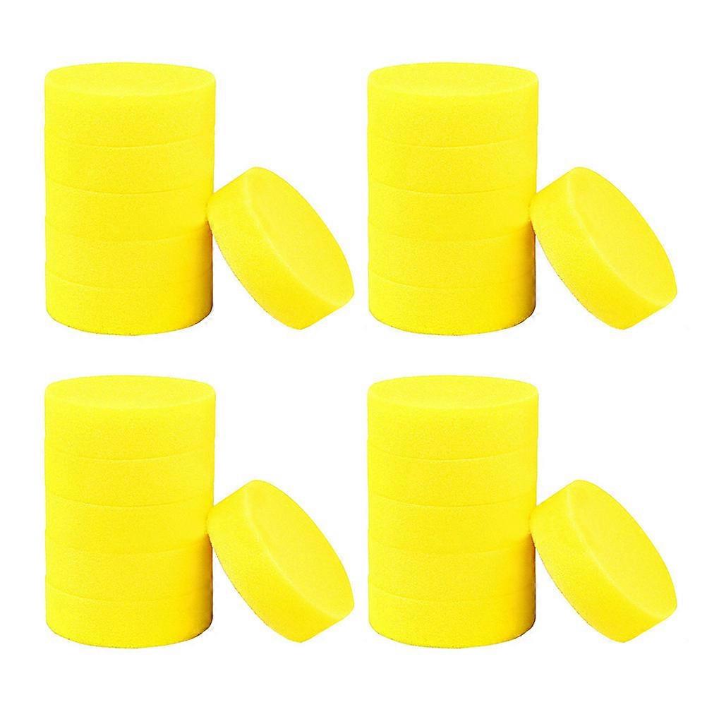 Yellow Car Waxing Sponge for Cleaning Dashboard and Interior Easy to Grip High Density 24 Pcs