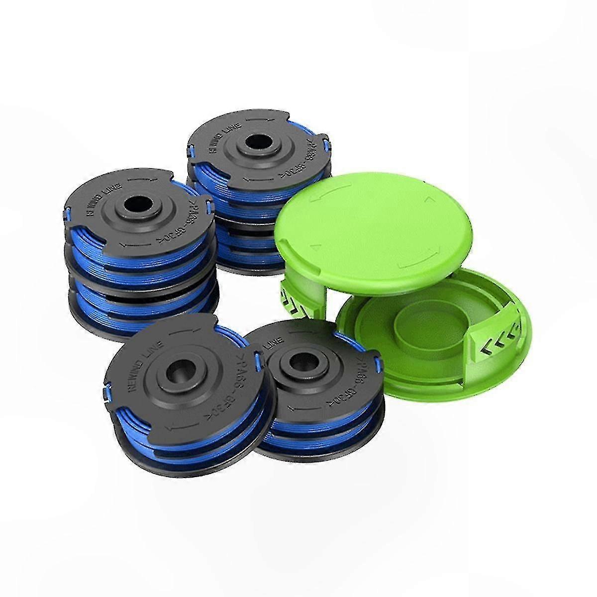 Replacement Line for String Trimmer with Cap, Compatible with 120x-06 Model (8 Spools + 2 Caps)