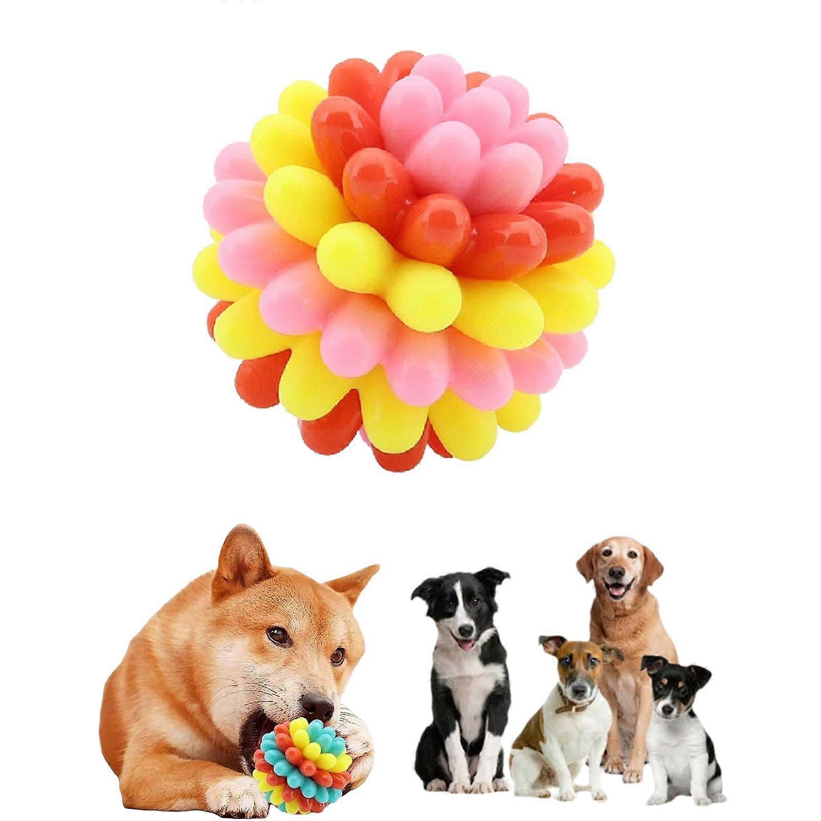 Dog Toys 2025, Heavy-Duty Spiky Chew Ball for Aggressive Chewers, Durable Pink Dog Chew Toy
