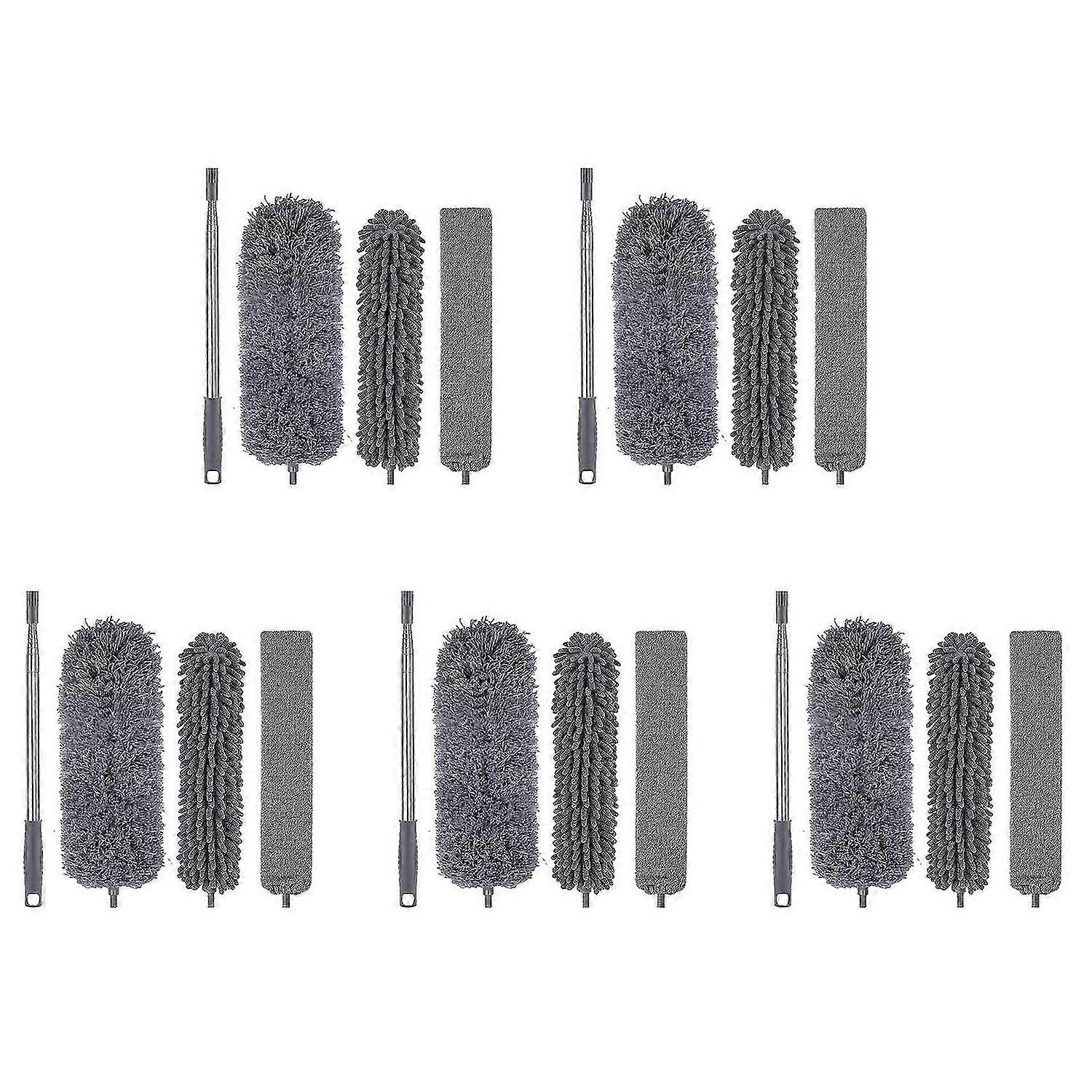 4Pcs Microfiber Duster Kit with Extension Pole 30-110 Inches