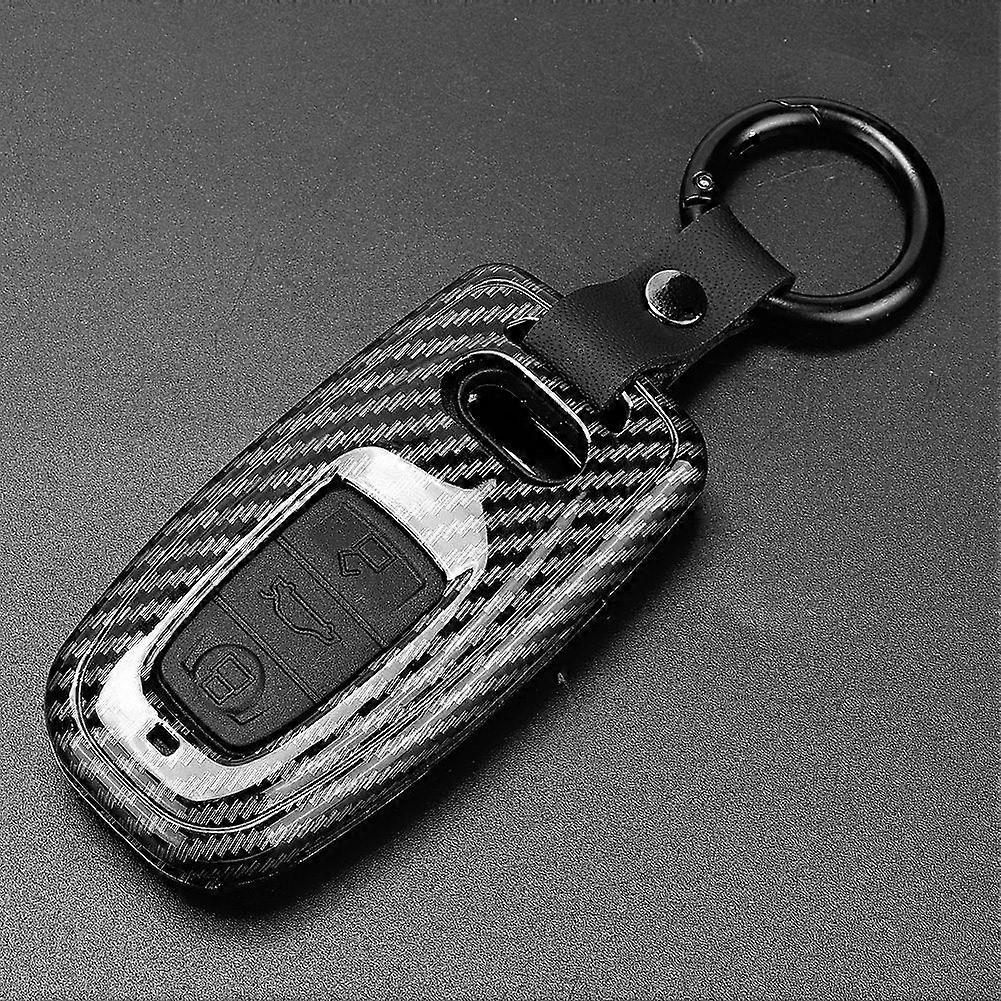 Black Carbon Fiber Remote Key Case Cover for A6 Q5 A5 A7 Models