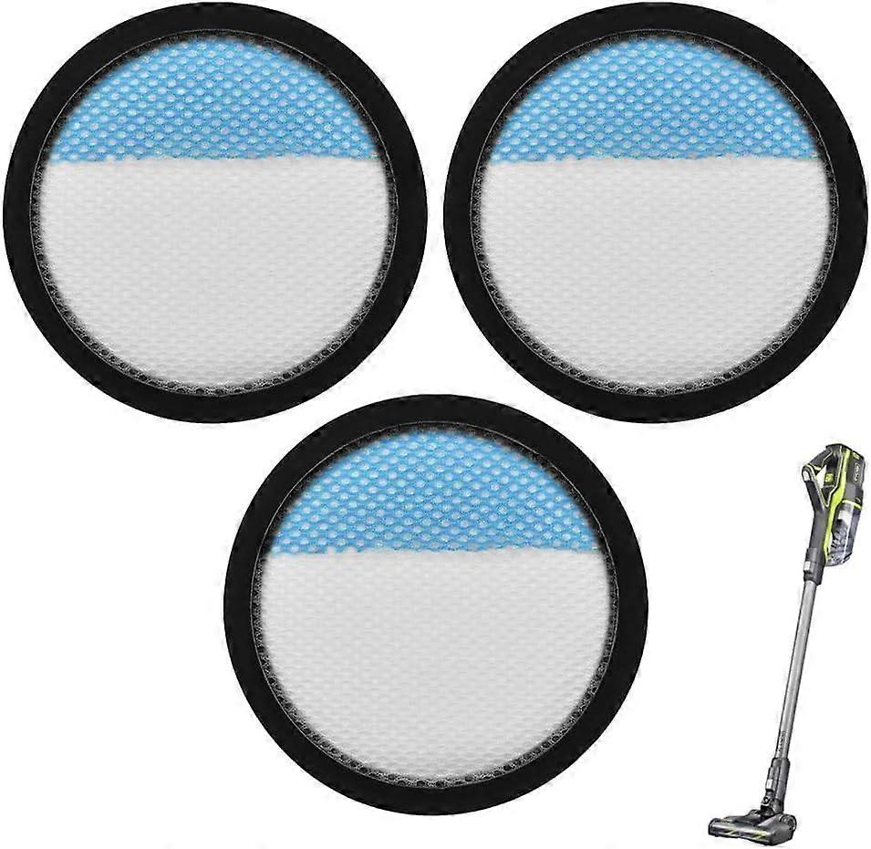 Washable Hepa Filter Replacement 3 Pack for Ryobi 18V 1+ Cordless Stick Vacuum PCL720 PBLSV716 A32SV720N