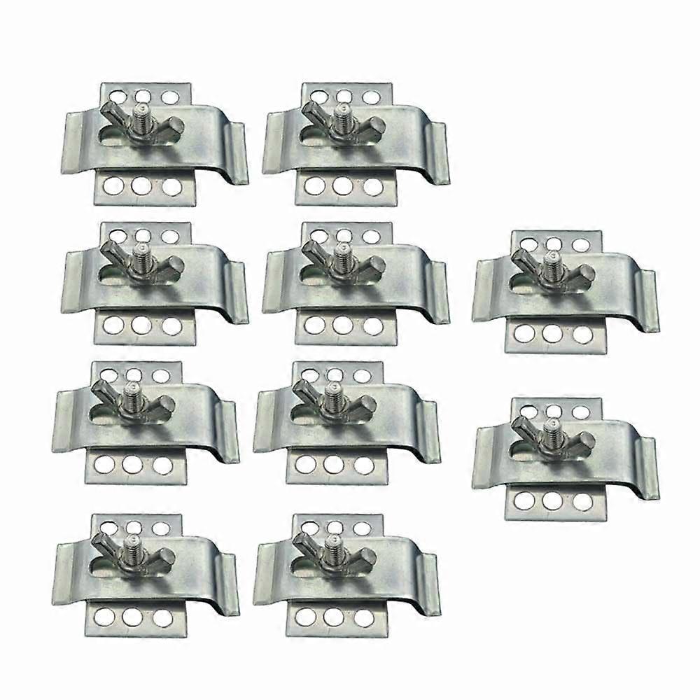 Undermount Sink Clips 10Pack Stainless Steel Square Base NoDrill Brackets Kitchen Bathroom Mounting Hardware
