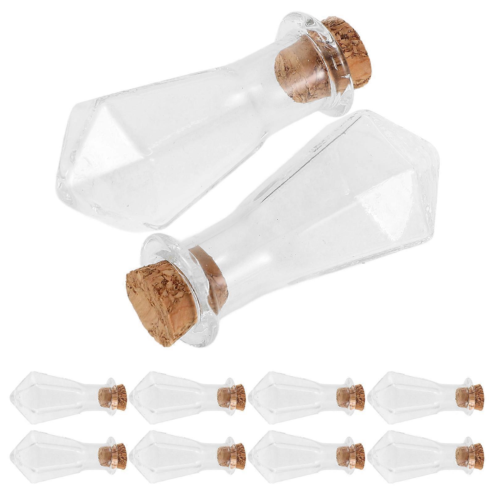 Mini Glass Bottles with Cork Stoppers for Art Decoration 40Pcs Transparent Glass