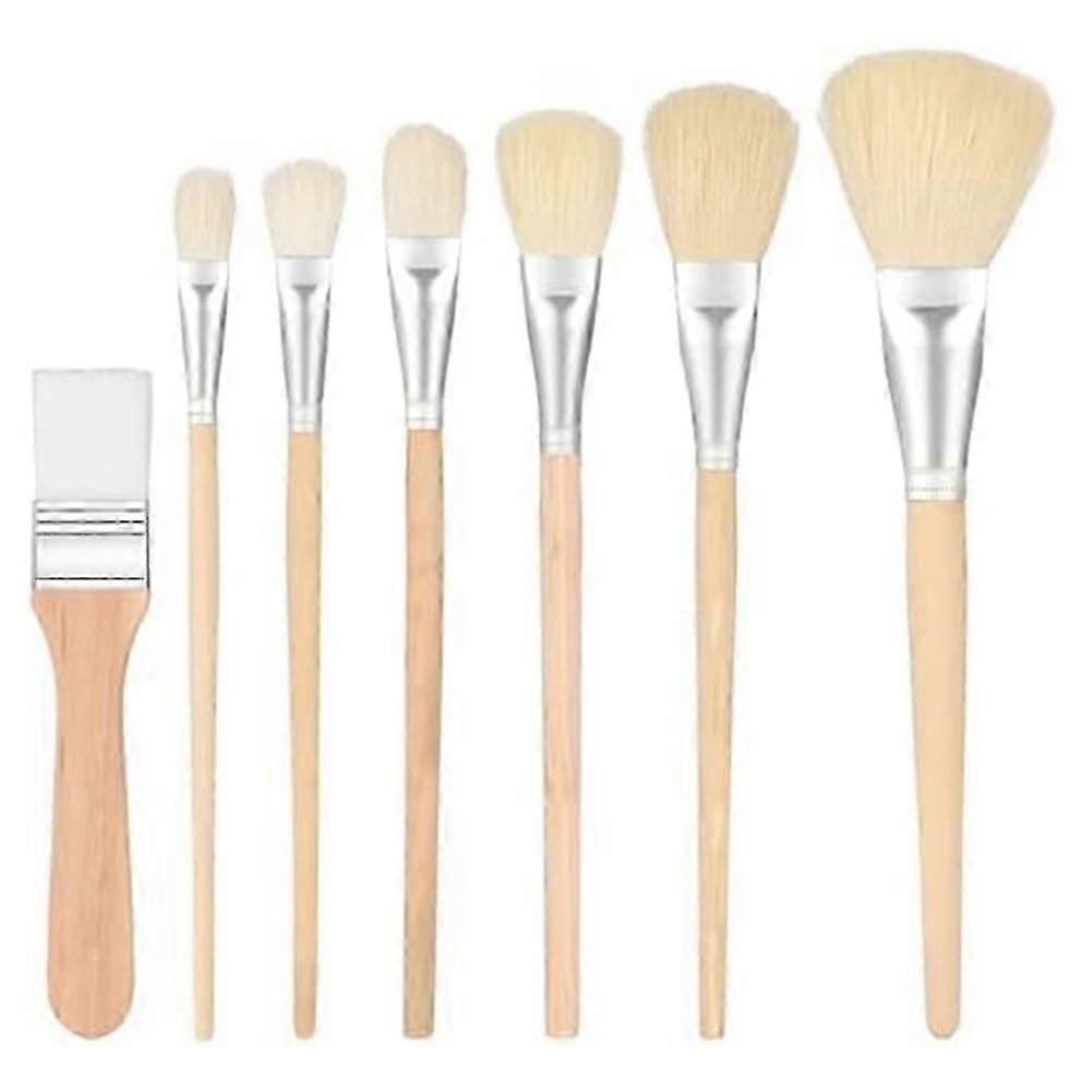 suitable for Mop Brush for Acrylic Painting, Assorted Size Acrylic Paint Brush Set Blending Mop Brushes with Wooden Handle 7PCS Set