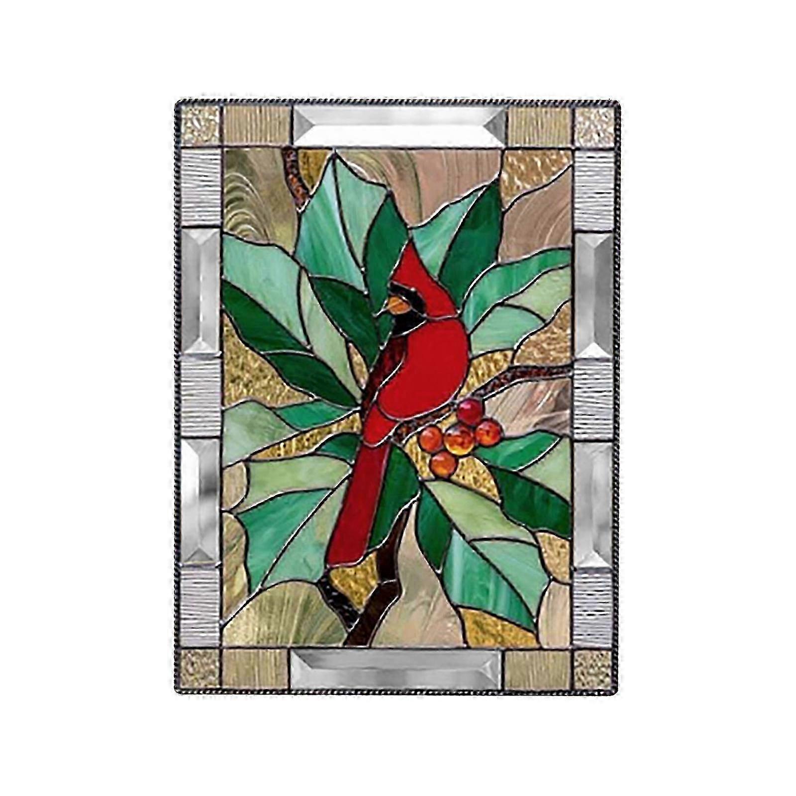 Pattern Stained Glass Rectangle Window Hangings Panel Suncatcher Home Decor