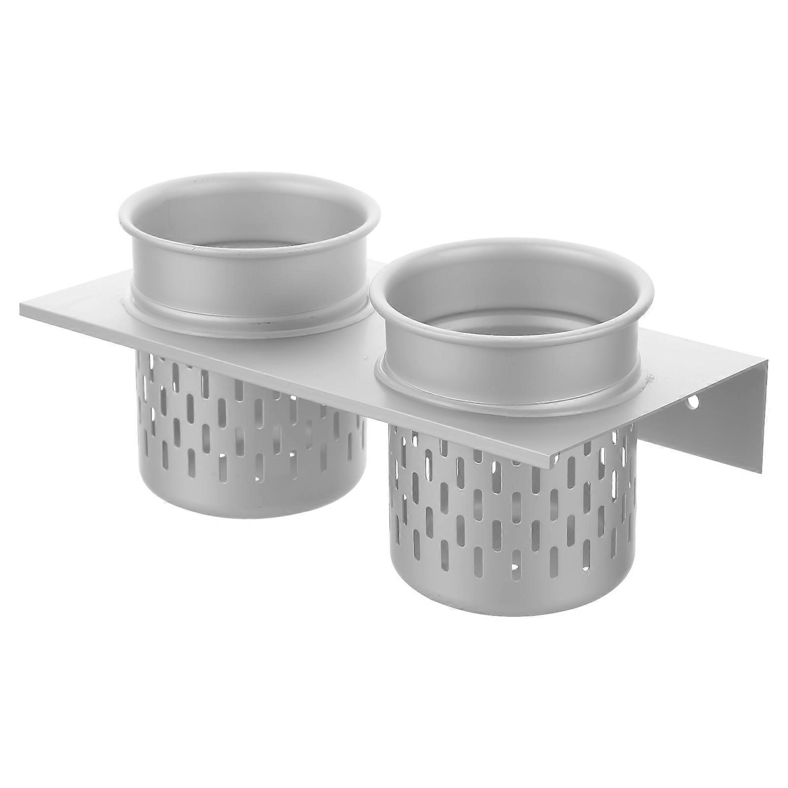 Punch Free Storage Holder Wall Mount Container for Storage Use 1Pcs Silver
