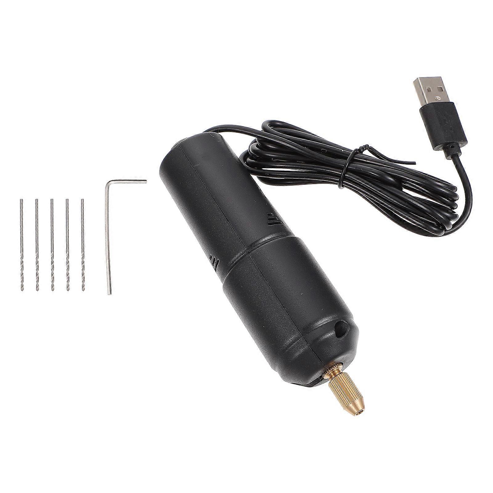Mini Hand Drill USB Hand Electric Drill for Epoxy Punching 1Set