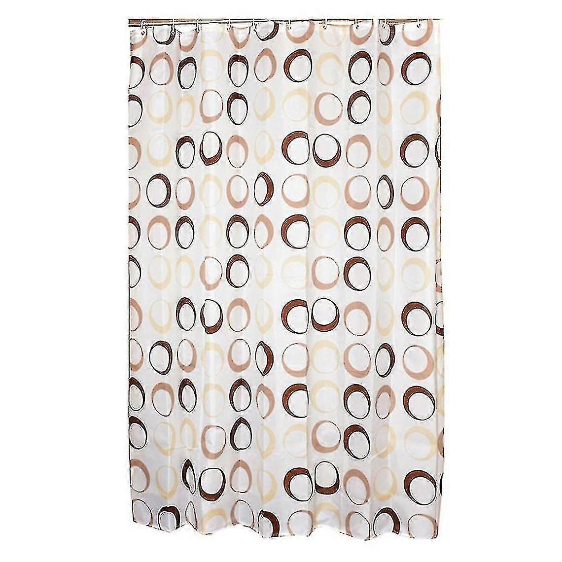 Round Pattern Printed Mildew Proof Polyester Shower Curtain