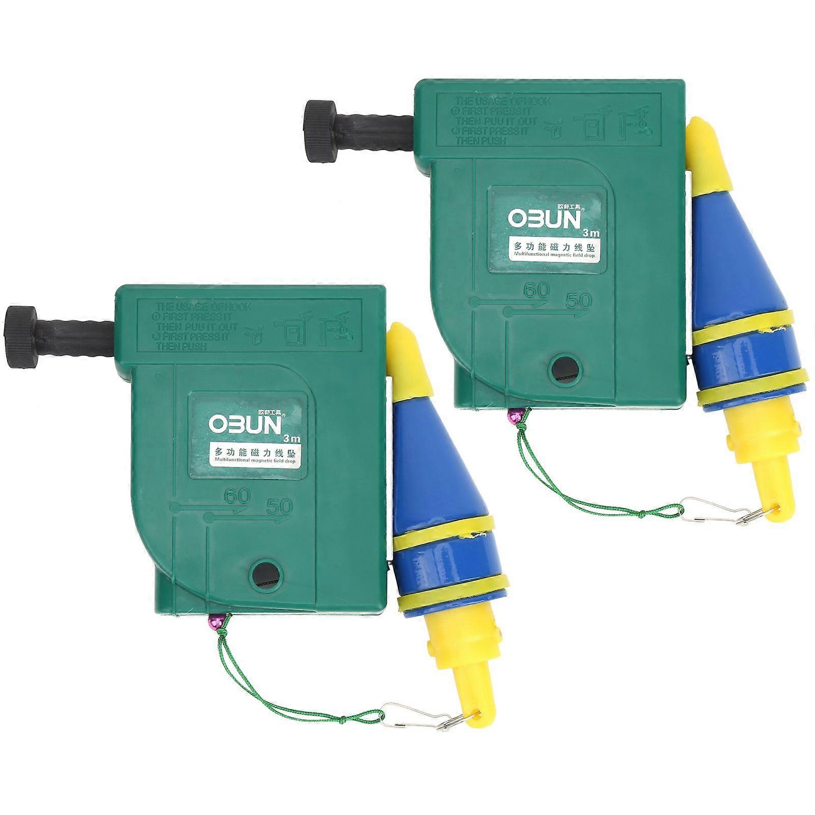 2pcs Magnetic Wire Hammer Line Drop Plummet Bobs 3 Meters Alloy Steel Vertical Measurement Tool