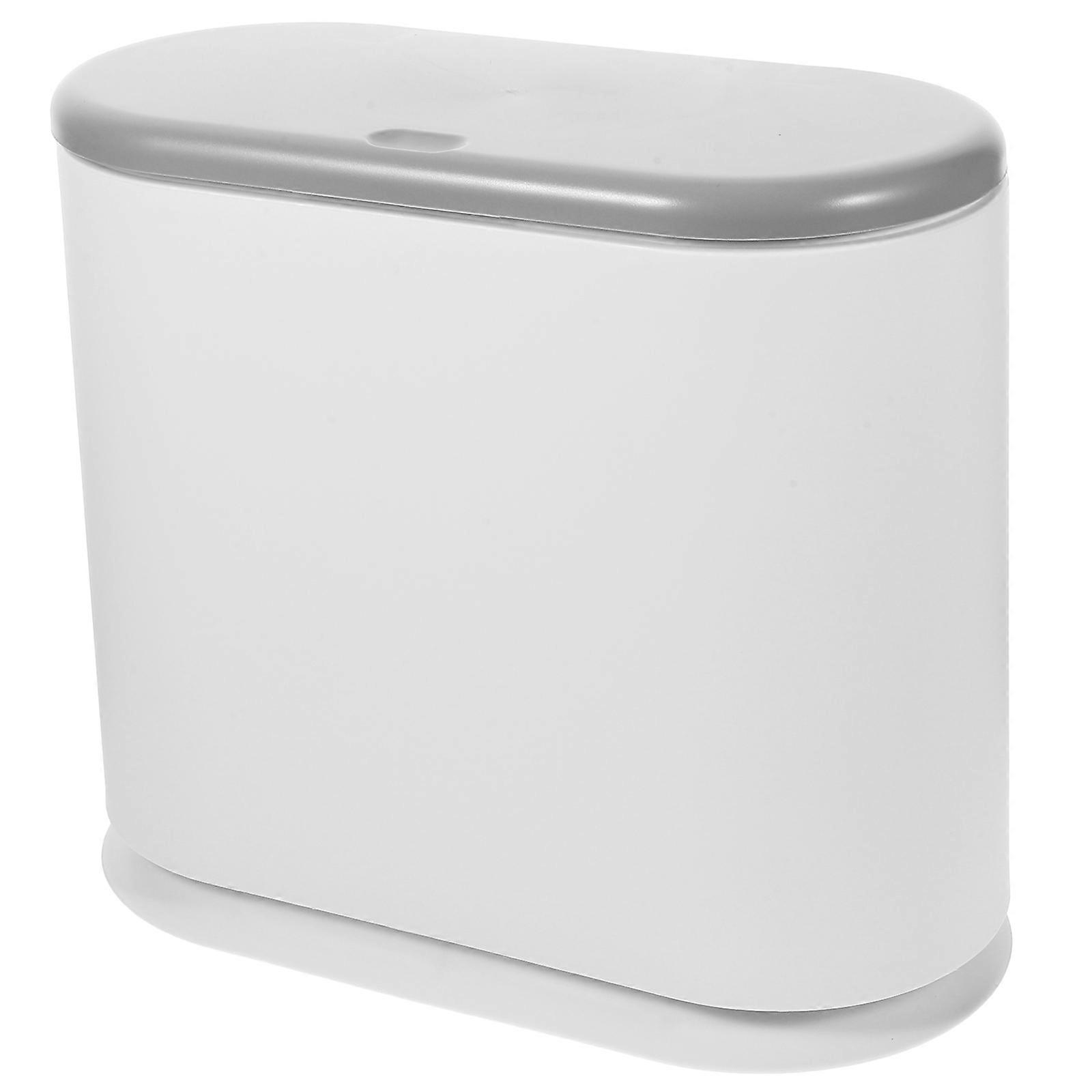 Reusable Bathroom Trash Can with Lid Plastic Bin for Office Use