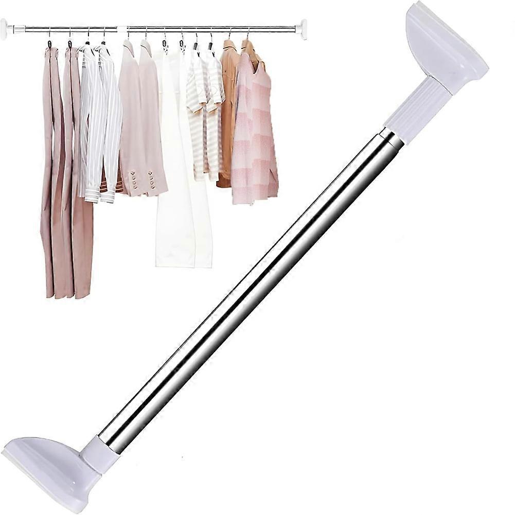 Punch-Free Telescopic Clothing Rod Extendable Stainless Iron Curtain Pole Easy Installation for Diy Space