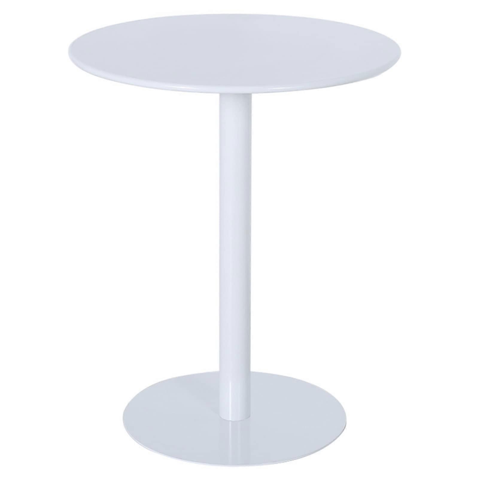 Modern Style Round Bar Table With Iron For Living Room And Restaurant, Bright White, 60cm Diameter (23.6in)