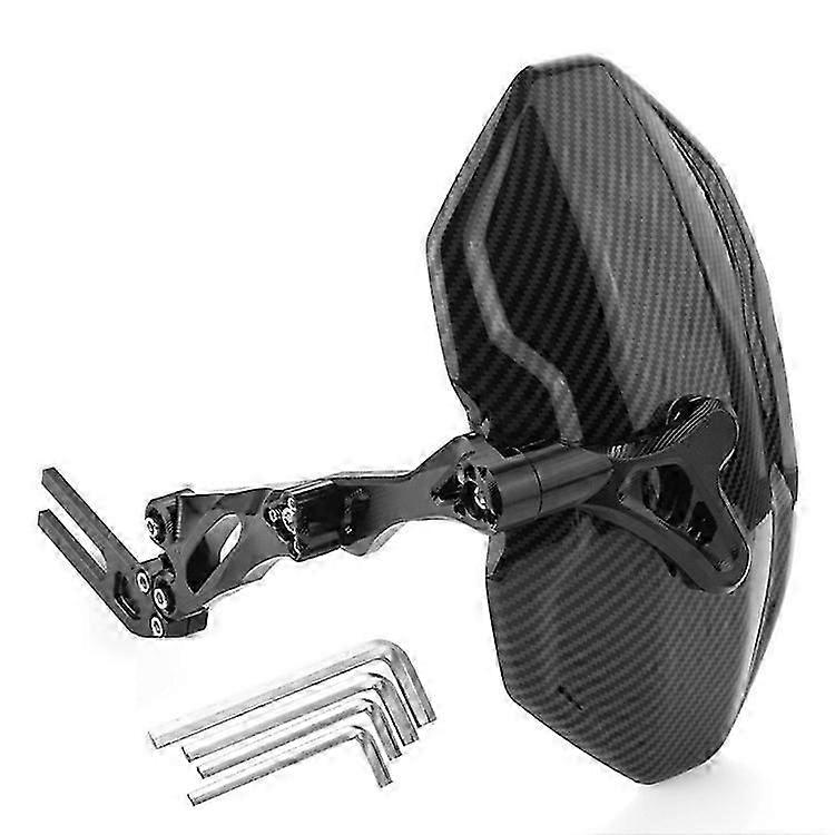 Universal Gen 3 Motorcycle Carbon Fiber Texture Mud Flap with 4 Wrenches