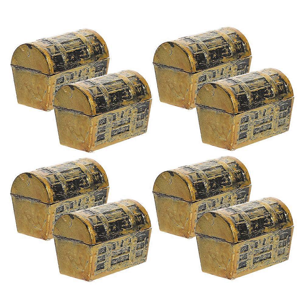 Mini Treasure Chest Box for Decoration with 16Pcs Plastic Pirate Storage