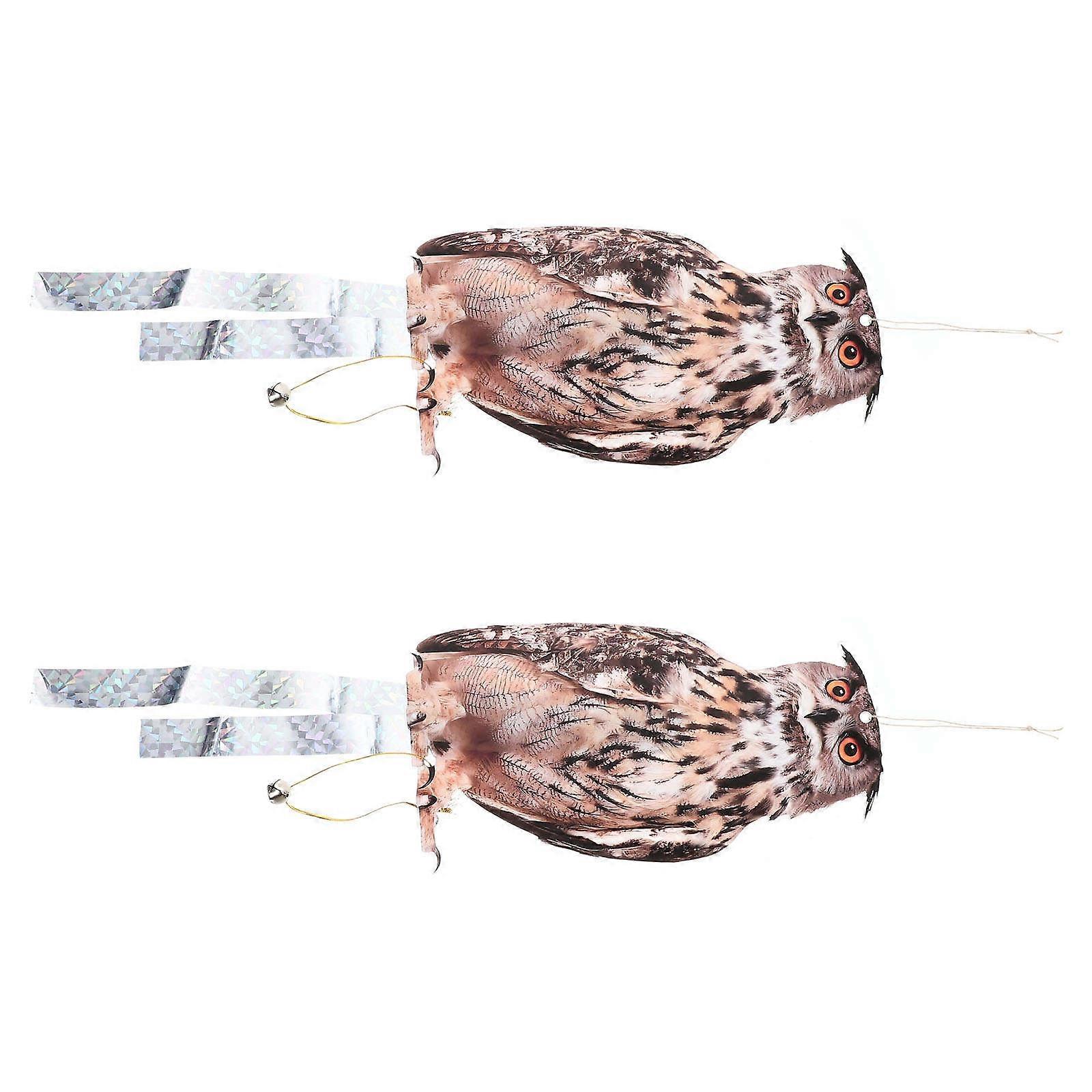 Garden Hanging Owl Bird Deterrent Rotating Ornament 10Sets