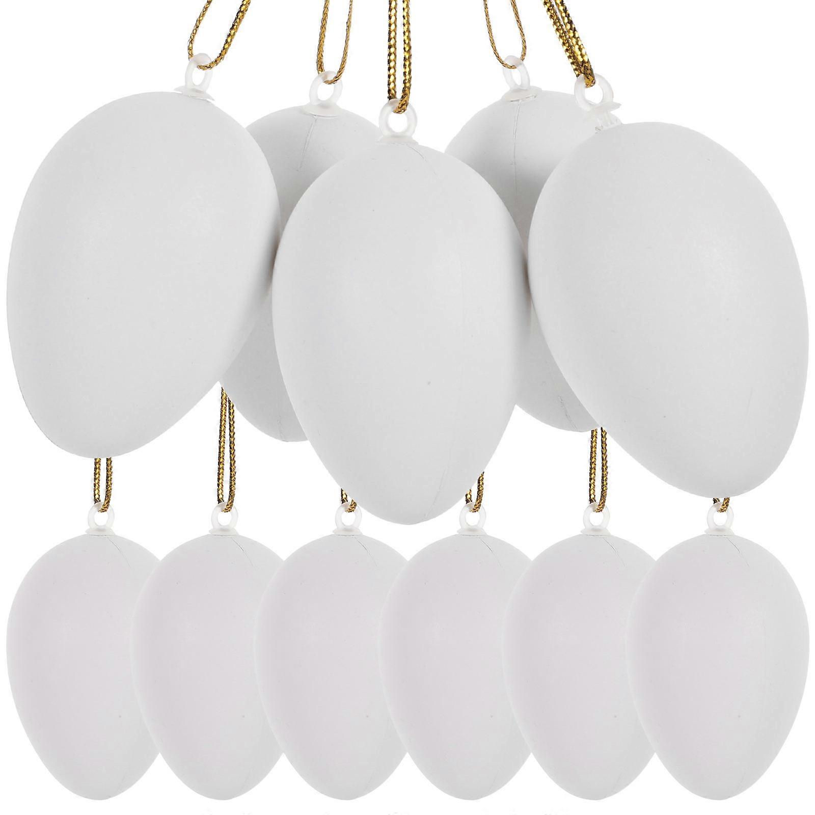 Plastic Eggs Easter Party Egg Decorations for Decor 96Pcs White